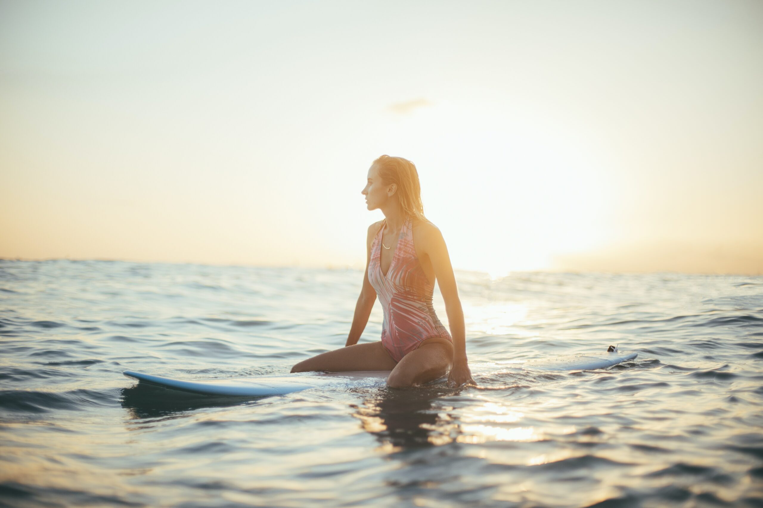 Surfing woman
